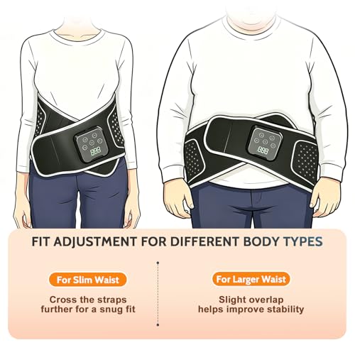 Lower Back Massager with Heat, Cordless Back Heating Pad with 4 Heat Levels 3 Vibration Modes & Air Compression Pain Relief Gifts for Women, Men, Mom & Dad