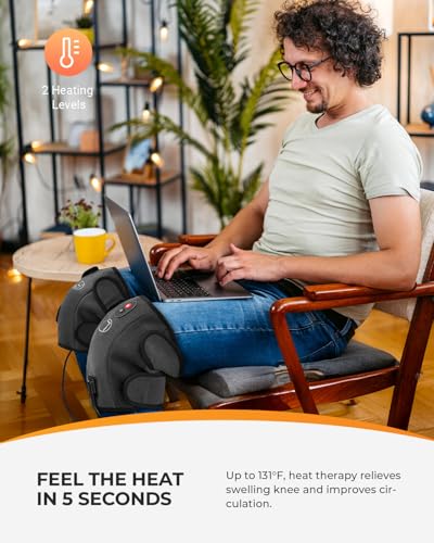 CooCoCo Knee Massager with Heat & Cold, FSA Eligible, Pain Relief - color: Gray