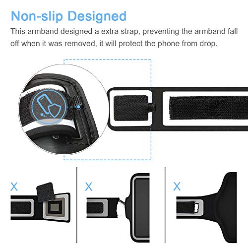 Running Armband for iPhone 17 16 15 14 13 12 Pro (Black) - color: Black