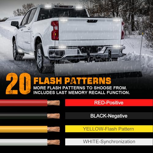 XRIDONSEN 8PCS Sync Truck Grill Lights 32 LED White Strobe Lights - color: White