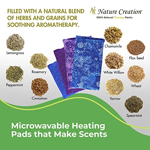 Nature Creation Microwaveable Herbal Heating Pad - Microwave Heating Pad for Neck and Shoulders, Cold & Hot Pack, Heat Pack Warming Pad, Microwavable Heating Pads - Pack of 1 (Purple Marble) - style: Purple Marble