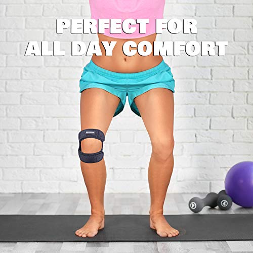 THX4COPPER Compression Dual Patella Knee Brace for Pain Relief,Adjustable Knee Strap Support for Running, Jumper, Gym Exercise, Arthritis, Tendonitis, Injury Recovery, Joint and Muscles. (XX-Large) - size: XX-Large