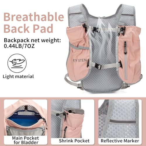 Carey Sten Lightweight Hydration Backpack Running Vest with 1.5L Water Bag - color: pink