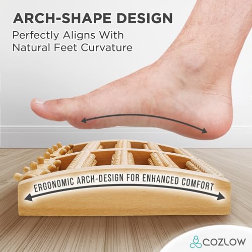 Foot Massager, Plantar Fasciitis Relief, Wooden Massage Roller, Arch Shape - style: Wooden Massage Roller