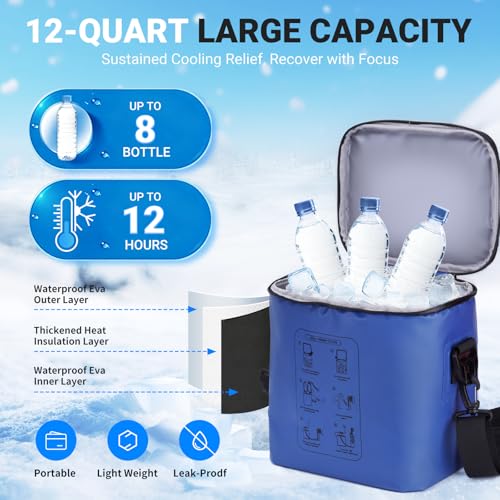 Ice Machine for Knee After Surgery, 12H Cooling, Quiet Pump - color: Blue