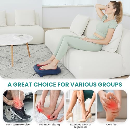 Nekteck Shiatsu Foot Massager with Heat for Neuropathy, Plantar Fasciitis - color: Blue