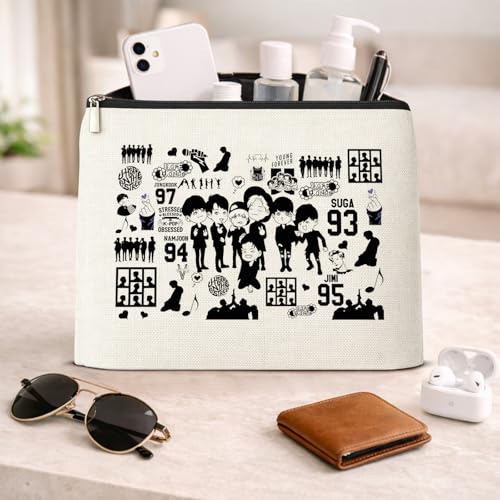 Kpop Merch Makeup Bag, Kpop Gifts for Fans Music Lovers - color: Kpop