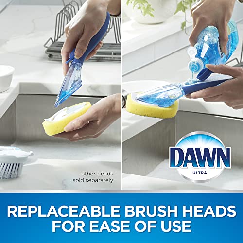 Dawn Ultra Soap Dispensing Dish Wand and Kitchen Brush Set with Scrapers, Kitchen Dish Wand and Scrubber Brush Dishwashing Set, Blue/White - size: Pack of 1, style: Dispensing Sponge + Brush