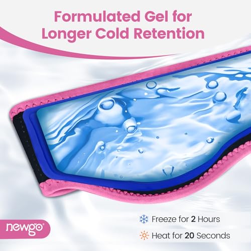 NEWGO Headache Ice Pack, Head Wrap for Migraines, FSA Eligible, Rose Red - style: Rose Red
