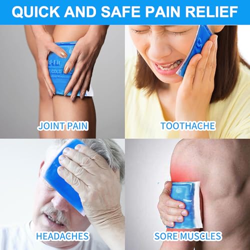 Gel Ice Packs Reusable, 4 Pack Small Hot Cold Compress for Face & Ankle - style: 6.3"x5.1", 4 PACK
