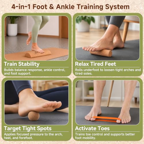 Rocalt Cork Balance Board, Foot and Ankle Strengthener Kit