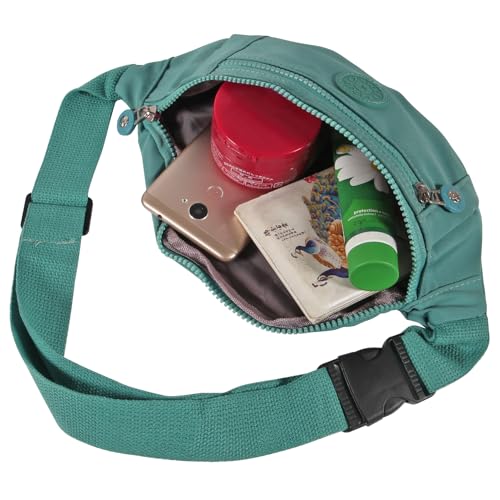 Large Crossbody Fanny Pack with 3-Zipper Pockets,Gifts for Enjoy Sports Festival Workout Traveling Running Casual Hands-Free Wallets Waist Pack Phone Bag Fits All Phones (Green) - color: Green