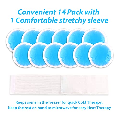 NEWGO Small Ice Packs for Injuries Reusable with Cloth Backing, 14 Packs - color: Blue - 14 Pack
