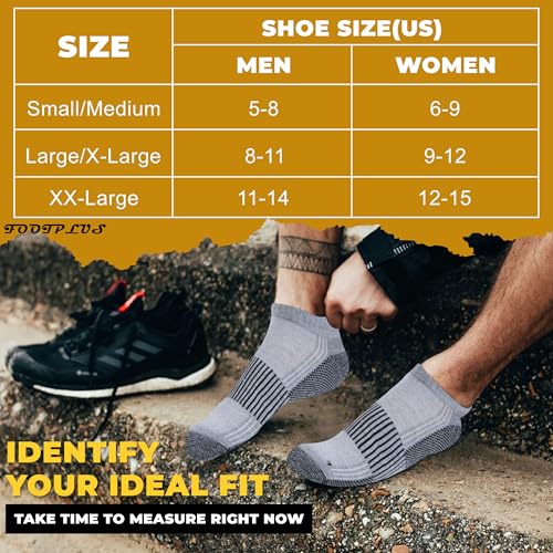 FOOTPLUS Copper Compression Socks,Unisex Cushioned Sole Arch Support Athletic Ankle/Crew Running Hiking Socks - color: 6 Pairs- Grey&black, size: Medium
