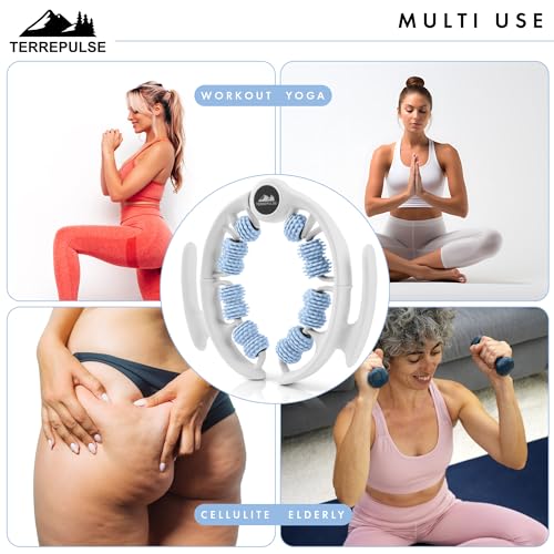 Anti Cellulite Roller & Lymphatic Drainage Massager | Deep Tissue Fascia Blaster & Muscle Roller | Tool for Sore Arms, Legs, Shoulders, Stomach & Buttocks (Blue) - color: Blue