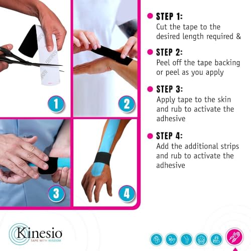 Kinesio Tape - Pre-Cut Wrist Support - Optimized Athletic Tape Strips