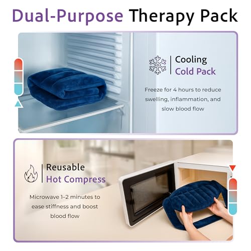 Microwavable Heating Pad with Straps, Extra Large, Blue, Hot/Cold Therapy - color: Blue, size: Extra Large