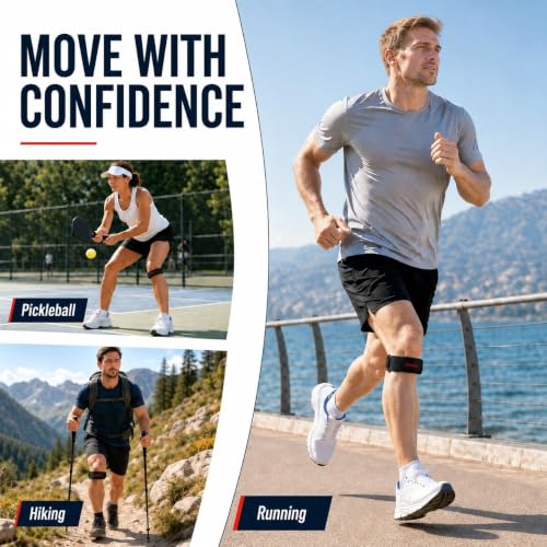 PRO Patella Tendon Knee Strap 2 Pack, Pain Relief Support Brace