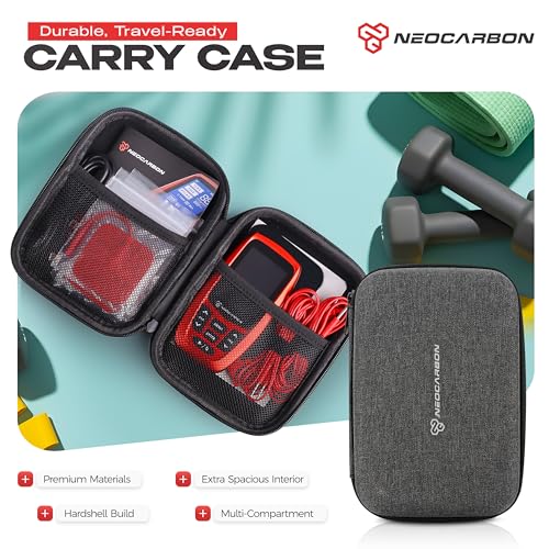 NEOCARBON TENS Unit Muscle Stimulator Ergo Machine for Pain Relief, Red - color: Red