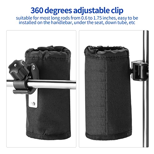 Hestya 2 Pcs Cup Holder Alligator Clip Bottle Holder Bike, Black