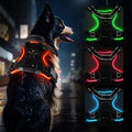 MASBRILL Light Up Dog Harness - No Pull Led Dog Harness Rechargeable Adjustable Lighted Dog Vest Harness for Small Medium Large Dogs - color: Black-Red, size: XL