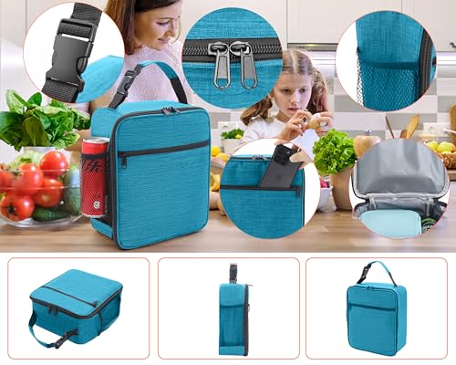 ZM-YOUTOO Lunch Box for Men - Reusable Lunch Bag Men Adult Women- Insulated Small LunchBox (Azure) - color: Azure