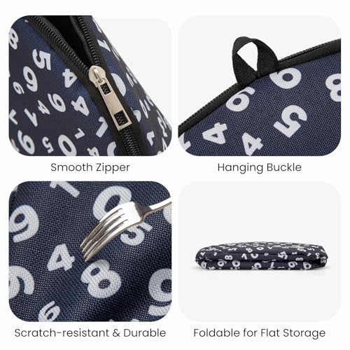 MEXS Small Cooler Bag, Freezable Snack Bag for Kids & Adults, Small Insulated Lunch Bag with Upgraded Thicker Ice Pack, Reusable Mini Cooler for Work/School/Travel - color: Black Numbers