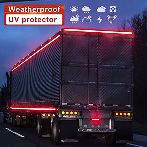 Reflective Tape, Waterproof Self Adhesive Dot Safety Reflector - color: Red, size: 2 Inch x 65 Feet