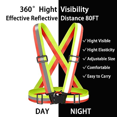 Reflective Vest Running Gear High Visibility Safety Vest Strap for Night - color: Bicolor