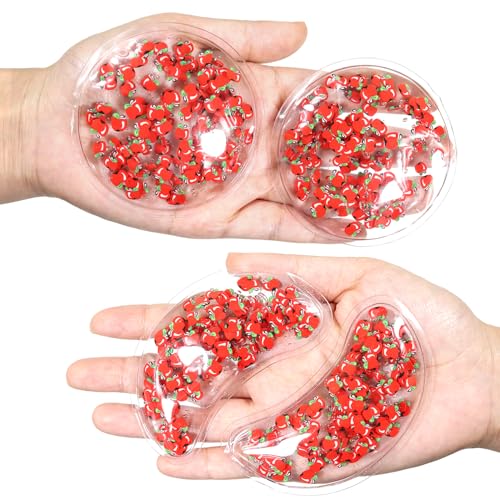 4PCS Gel Eye Ice Pack Set Reusable, Cold and Hot Compress for Eyes - color: Apples
