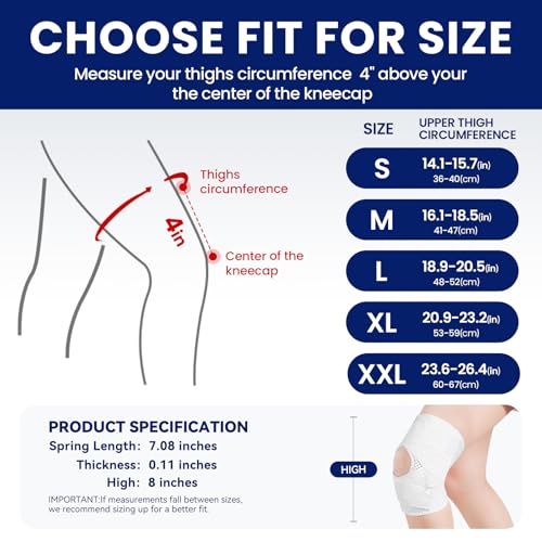 JOMVD Knee Brace for Meniscus Tear, Knee Pain Relief, Arthritis, ACL&MCL - color: White, size: XX-Large