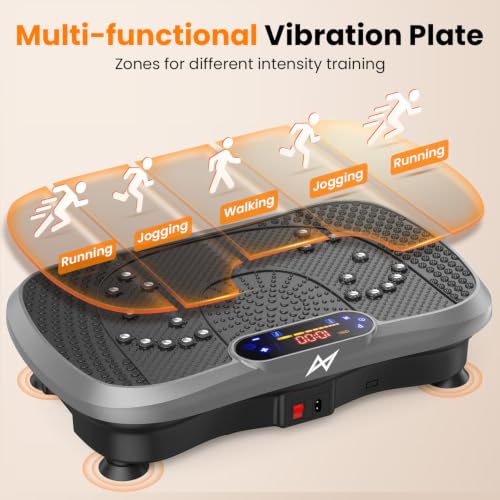 AXV Vibration Plate Exercise Machine Fitness Platform Body Vibrating Board - color: SLIM.GRAY