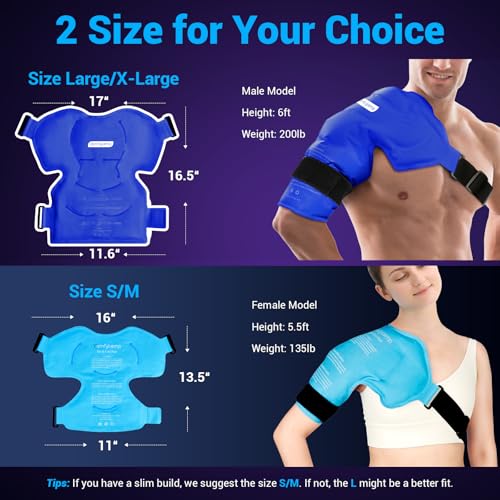 Comfytemp Shoulder Ice Pack Wrap Rotator Cuff Therapy (Large/X-Large) - color: Dark Blue