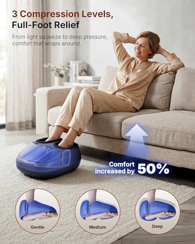 KNQZE Shiatsu Foot Massager with Heat for Plantar Fasciitis, FSA Eligible - color: Black