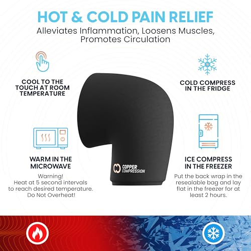 Copper Compression CopperFreeze™ Knee Sleeve Hot & Cold Therapy Support for Pain, Swelling, and Injury Recovery – 360° Copper Infused Relief for Knees and Joints
