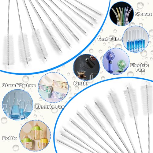 Ixiaoyoo 11 Pcs Cleaning Brushes Set, 8 Inch + 60 Inch Cleaner Brushes - color: 8 Inch + 60 Inch White