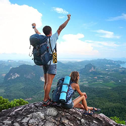 RICHEN Neoprene Water Bottle Carrier Bag with Adjustable Shoulder Strap,Insulated Water Bottle Cover for Stainless Steel/Glass/Plastic Bottles - color: Sunflowers, size: 500ml