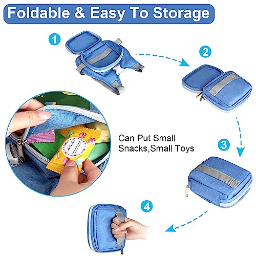 Toddler Harness Leash+ Anti Lost Wrist Link, Accmor Cute Dinosaur Kids Harness with Leash, Foldable Child Leash Baby Walking Wristband Assistant Strap Belt for Parent Boys Outdoor Activity - color: Blue/Tyrannosaurus Rex