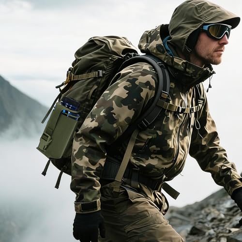 Water Bottle Pouch Molle,Water Bottle Holder with Quick Release Buckle for 32oz Water Bottle,Water Bottle Carrier for Backpack Belt Vest - color: RG