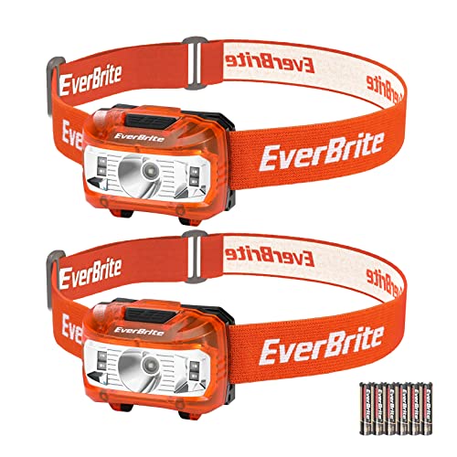 EverBrite Headlamp, 2 Pack LED Head Lamp for Kids & Adults, Red Light - color: Orange