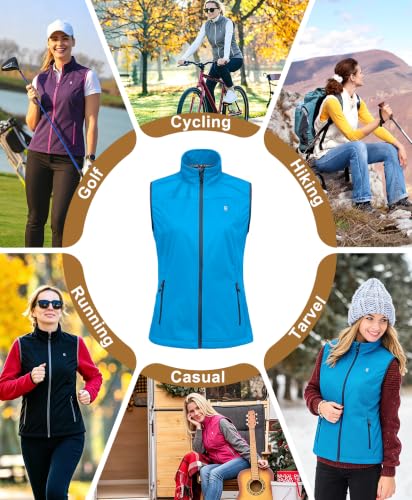 Little Donkey Andy Women's Lightweight Softshell Vest - color: Bright Blue, size: X-Large