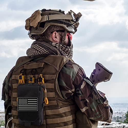 Tactical Molle Utility Pouch Cell Phone Pouch, Waist Bag Belt Pouch for Men, EDC Bag Gadget Organizer Vest Pack Purse Mobile Phone Case Hunting Compact Bag for Runing - color: Black