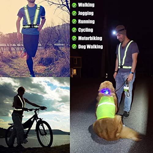 3Packs Reflective Running Vest, Adjustable Elastic Straps 360°High Visibility for Outdoor Walking, Jogging - color: Color 4