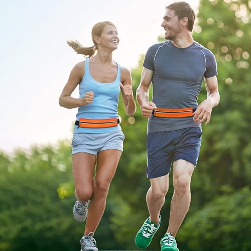 Running Belt Fanny Pack Men and Women Slim Running Bag Money Belt - color: Bright Orange