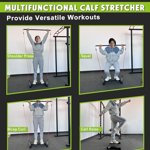 BLUSLM Steel Calf Raise Bar, Standing Machine for Stretching, Squat, Foot Stretch, Anti-Slip Solid Block - color: Black 05