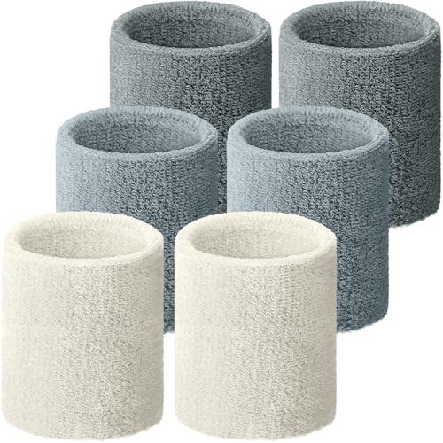 WILLBOND Wrist Sweatbands - color: Elephant Gray, Water Blue, Beige