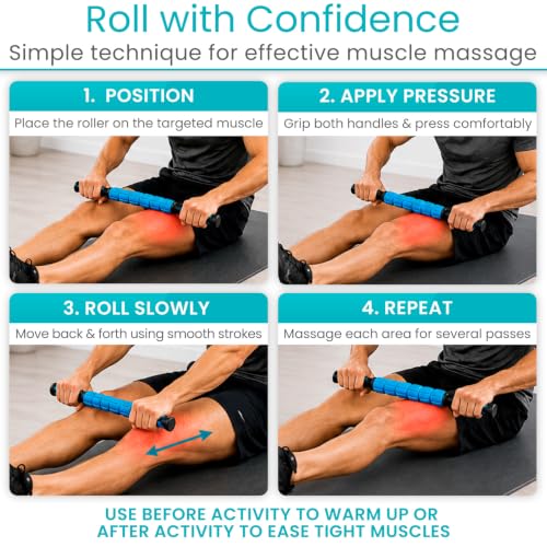 Vive Massage Stick Roller for Muscle, Back, Legs - Deep Tissue Body Fascia