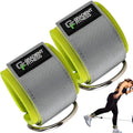 Ankle Straps for Cable Machines, Adjustable, 2 Pack - style: Gray / Green 1 D-Ring