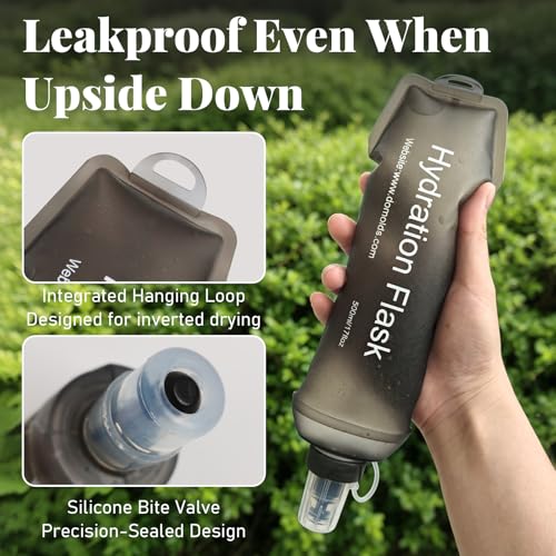 2x Soft Flask 500ml Foldable Hydration Flask Reusable