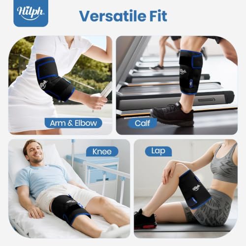 Hilph Ice Pack for Knee Pain Relief, Z-Shaped for Bendable & 360°Coverage - color: Black